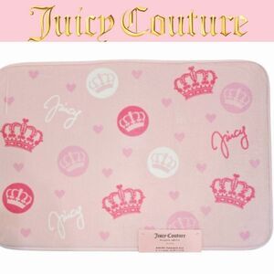 Juicy Couture Home Signature Logo Crown & Hearts Pattern Memory Foam Bath Rug